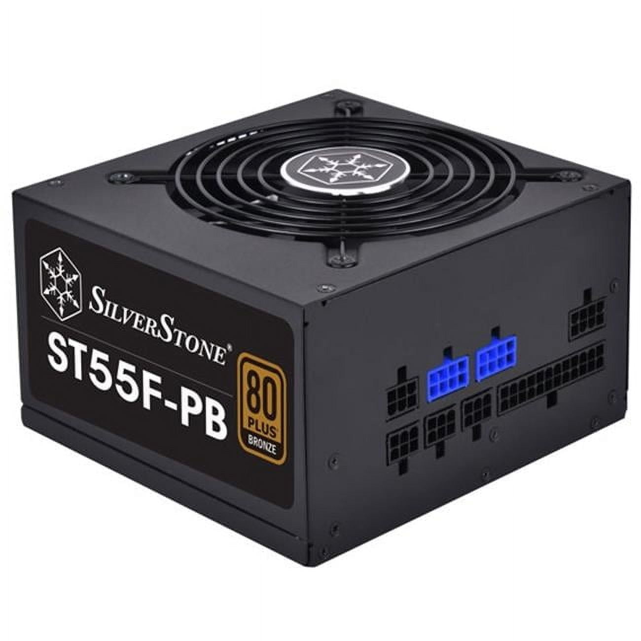 SilverStone Technologies ST55F-PB 550 watt ATx Power Supply 80 Plus Bronze with 100 Percent Modular Cable Design, Black
