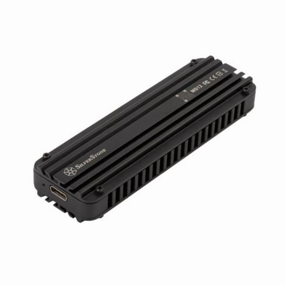 SilverStone Technology MS12 20 Gbps SuperSpeed Plus USB 3.2 Type-C to NVMe M.2 SSD Enclosure, Black