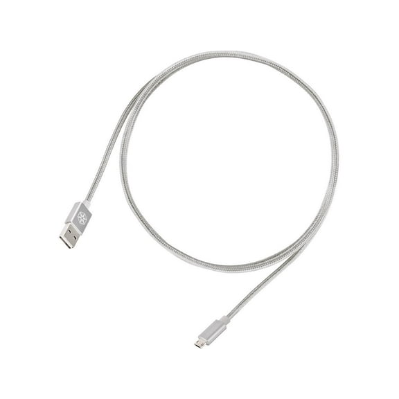 SilverStone Technology CPU01S-500 Micro USB Cable for Smartphone / LG / Samsung / Reversible USB-A / Reversible Micro USB-B / 500mm / Silver
