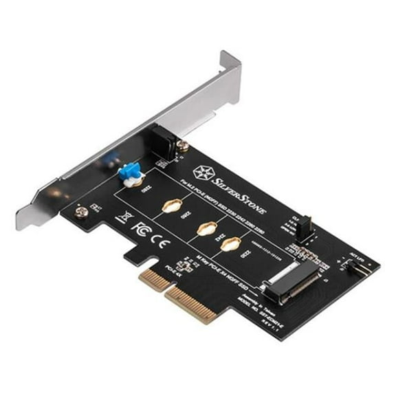 Silverstone Technology Ecm21-E Screwless Design M.2 Pcie/Nvme Ssd To Pcie X4 Adapter Card