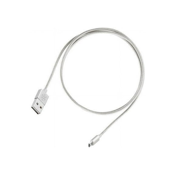 SilverStone Technology Micro USB Cable for Most Smartphones / LG / Samsung / Reversible USB-A / Reversible Micro USB-B / 1000MM - Silver - CPU01S
