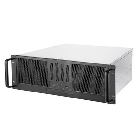 4U rackmount server chassis with 6x 5.25" drive bays, 4 x 3.5",2X2.5 in the bottom, 1 x 2.5(support up to 9.5mm) or 1xSlim ODD(12.7mm), support CEB M/B, USB 3.1 Gen 1 Type A x2, 8025 PWM Fan x2