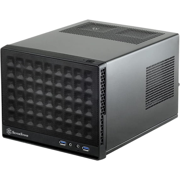 SilverStone Technology Ultra Compact Mini-ITX Computer Case with Mesh Front Panel Black (SST-SG13B-USA) SG13B-USA USA - NEWEST VERSION