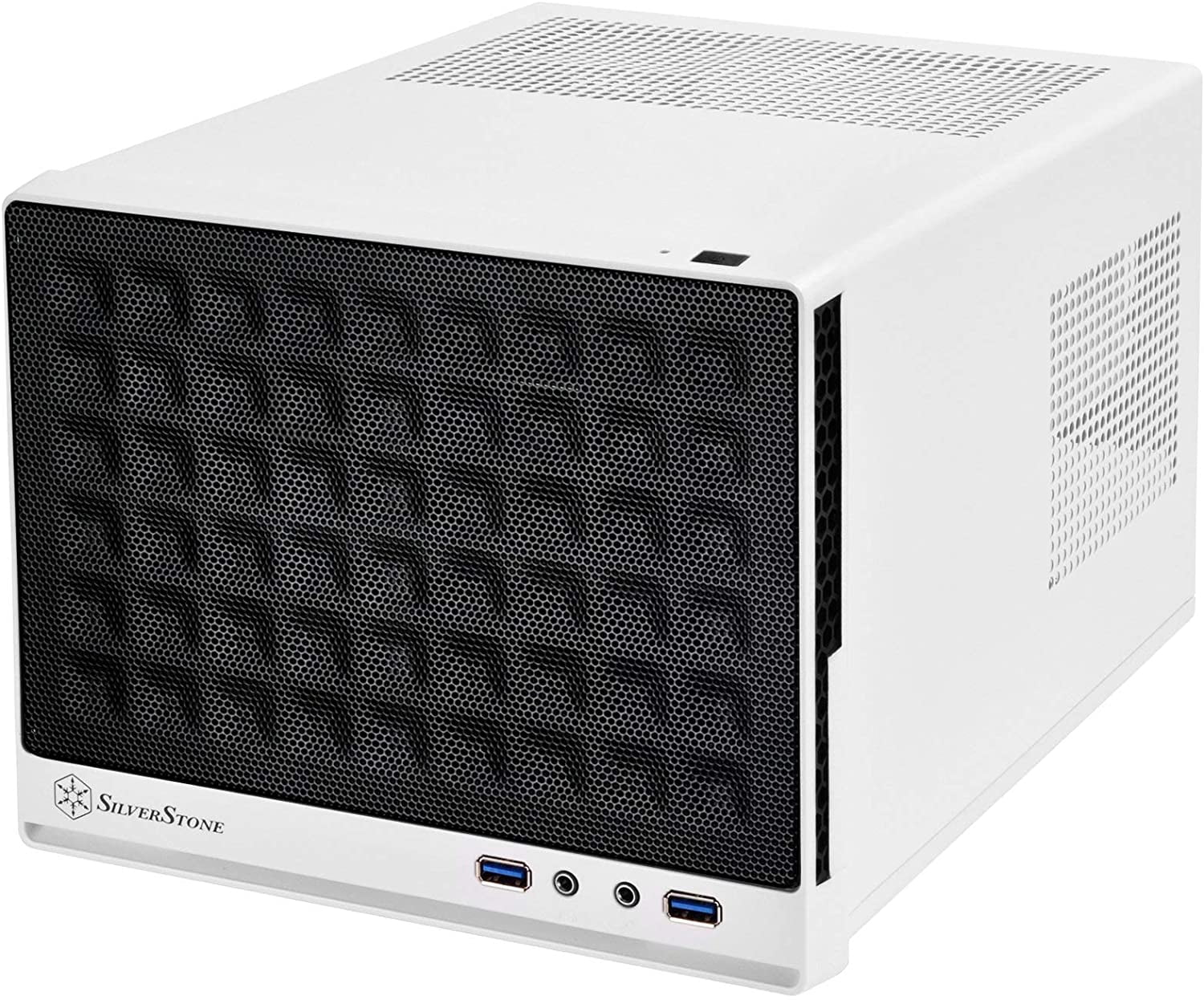 SilverStone Technology Ultra Compact Mini-ITX Computer Case with Mesh Front Panel White & Black (SST-SG13WB-USA)