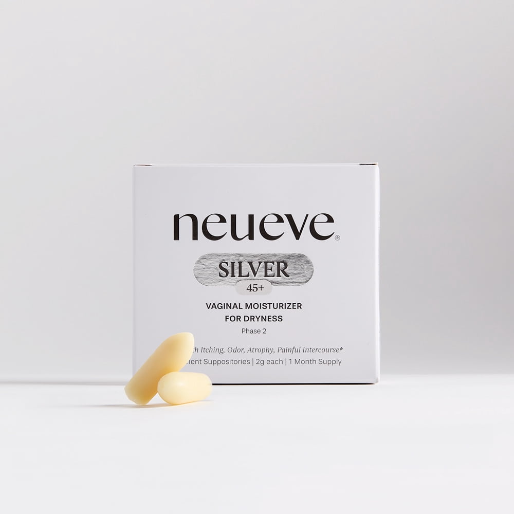 NeuEve Vaginal Suppositories for Women Ages 45–55 – Silver Formula for Dryness & Odor Relief, 6 Count