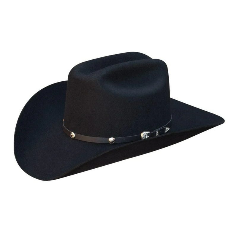 Silverado 100% Wool Felt Low Cattleman Crown Brim Satin Lining