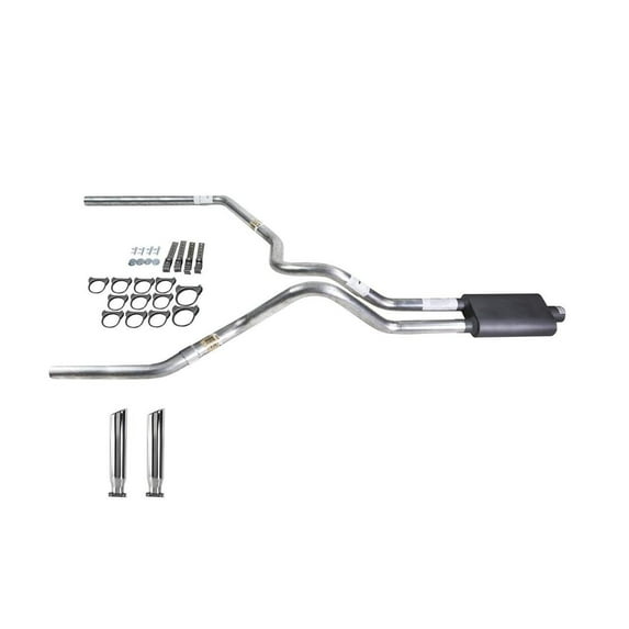 Silverado 88-95 dual exhaust 2.5 MA pipe Flowsound Muffler RC Tip