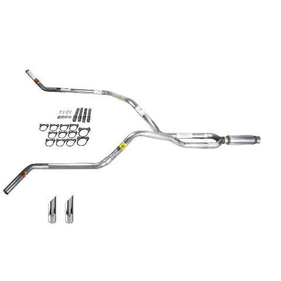 Silverado 99-06 dual exhaust 2.5 pipe Glass Pack muffler SW Tip Corner exit