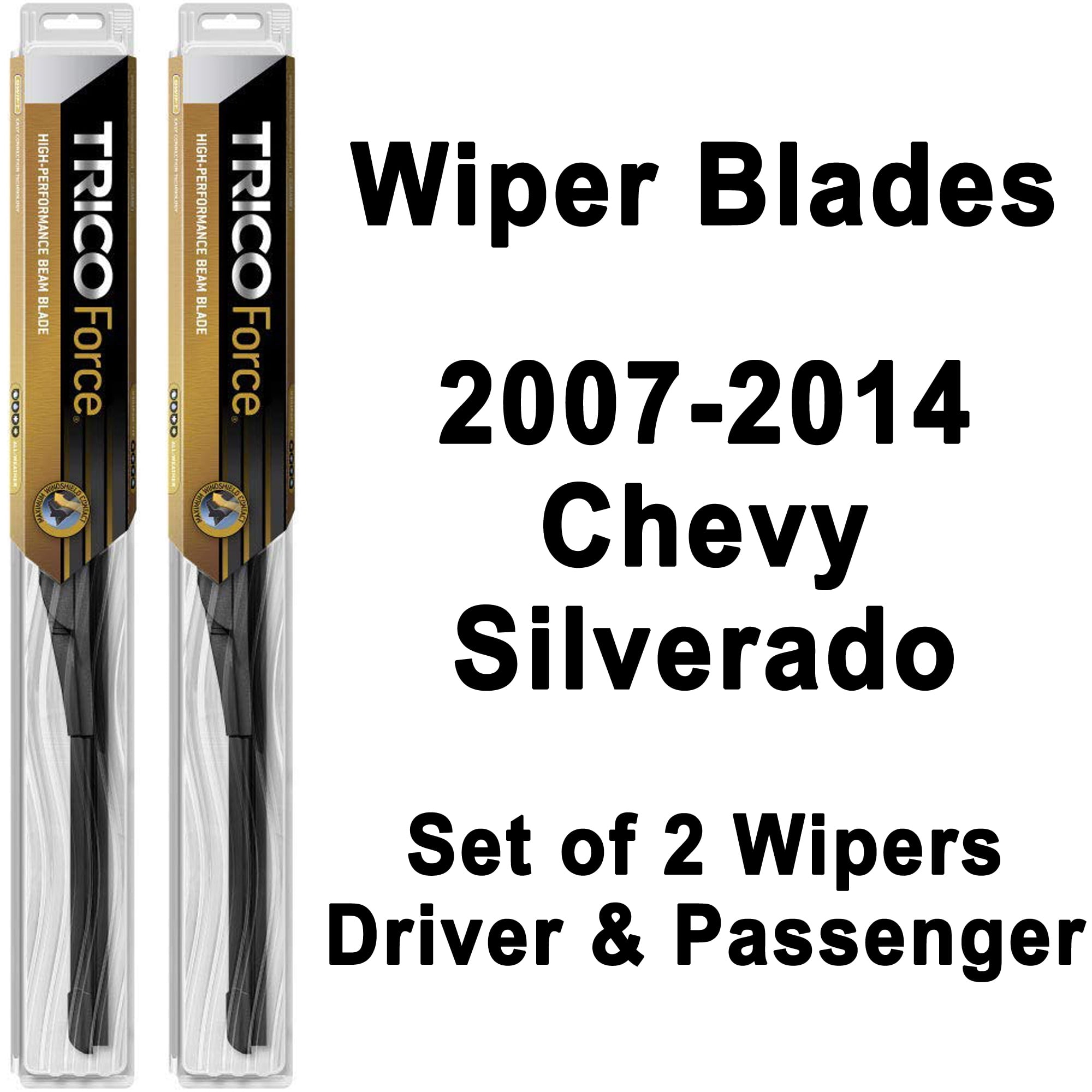 Chevy Silverado Wiper Blades Set 2007 2014 TRICO Force Beam For Windshield Walmart