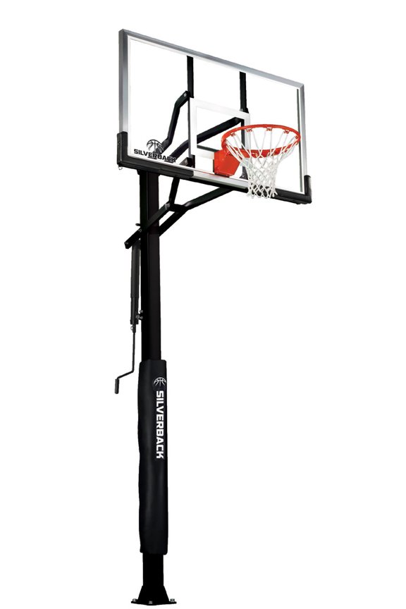60" In-Ground Basketball System with Adjustable-Height Tempered Glass Backboard and Pro-Style Breakaway Rim
