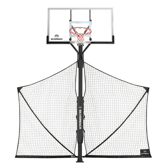 Silverback Basketball Yard Guard Net Rebounder with Foldable Net and Arms