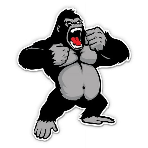 Silverback Gorilla - 5" Vinyl Sticker - For Car Laptop I-Pad - Waterproof Decal