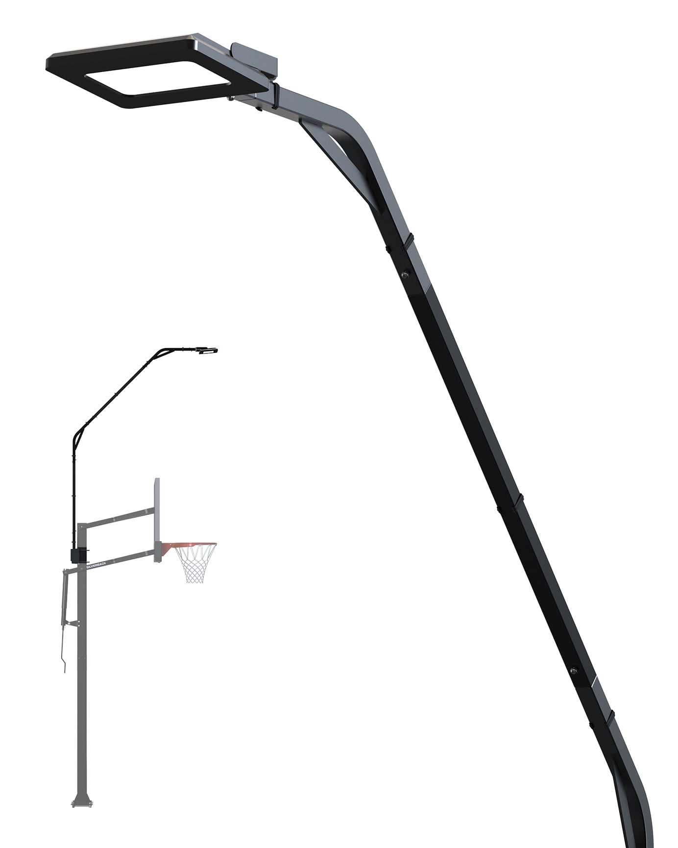Silverback LED Basketball Hoop Light Illuminates Backboard, Rim, and Court and Fits Most in