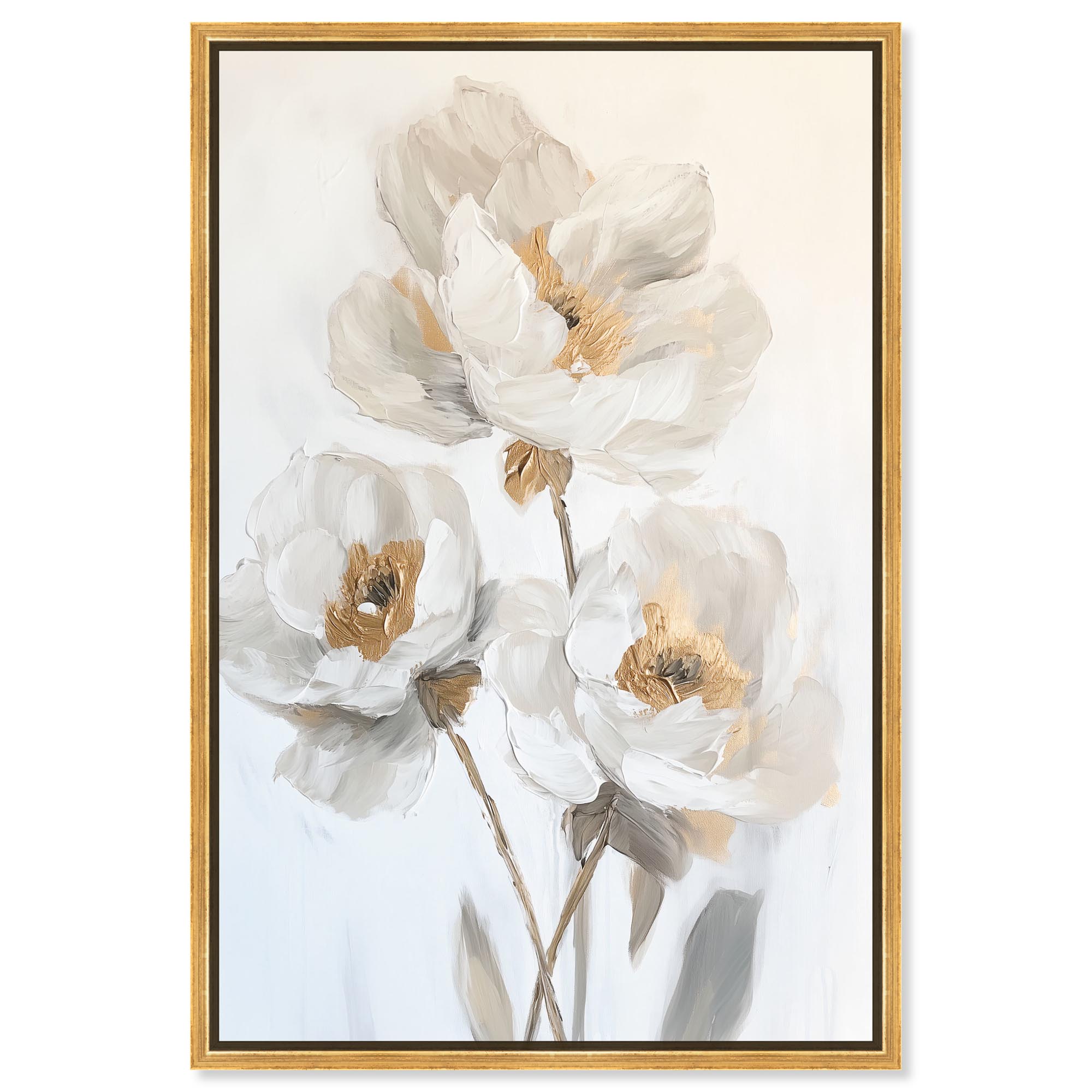 Silvered Flora II Canvas Elegant Floral Art by Art Remedy, Gold Frame ...
