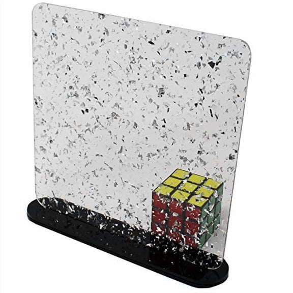 Silvered Sliverings Glitz | 3 Sheets of 3mm (1/8th Inch), 12x19 inch, Glowforge Performance Series CO2 Laser Ready, Glitter cast Acrylic, Craft Closet Brand