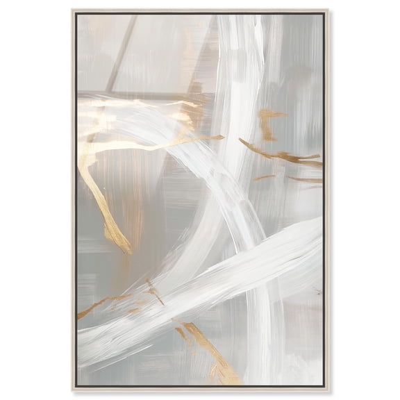 Silvered Spirals II Framed High-Gloss Acrylic Glass Wall Art Elegant Gold Abstract by Art Remedy, Silver Frame, 10 x 15