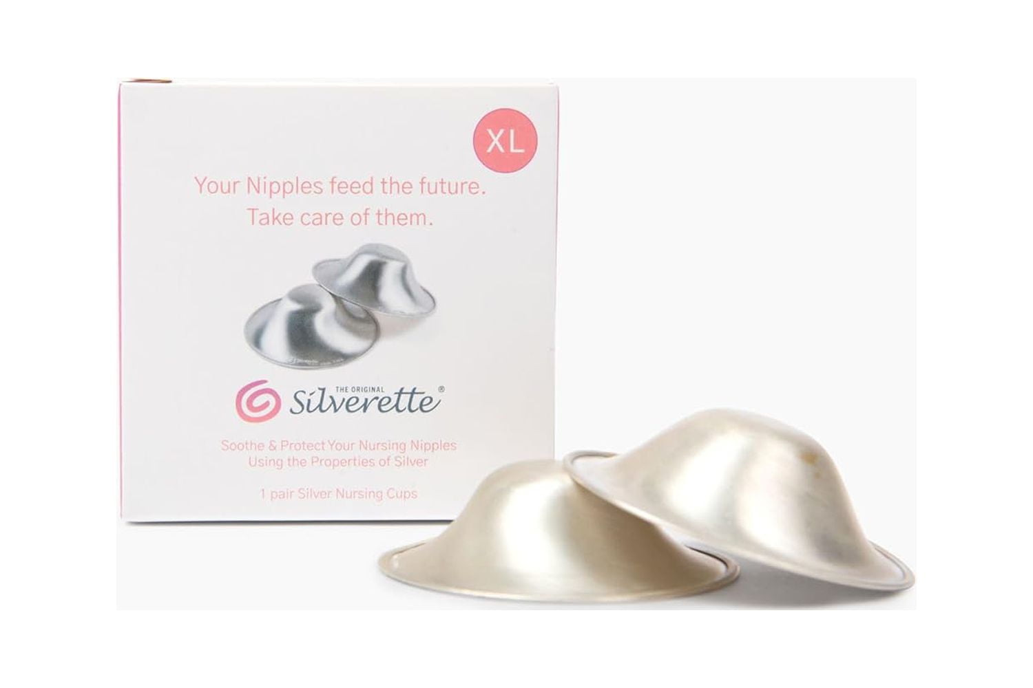 Silverette Original Silver Nursing Cups, Metal Nipple Covers for