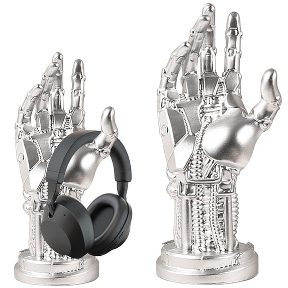 Silverhand Mechanical Hand Controller Stand, Gaming Accessory Holder for PC, Resin Art Desk Decor for Modern Home and Gaming Room