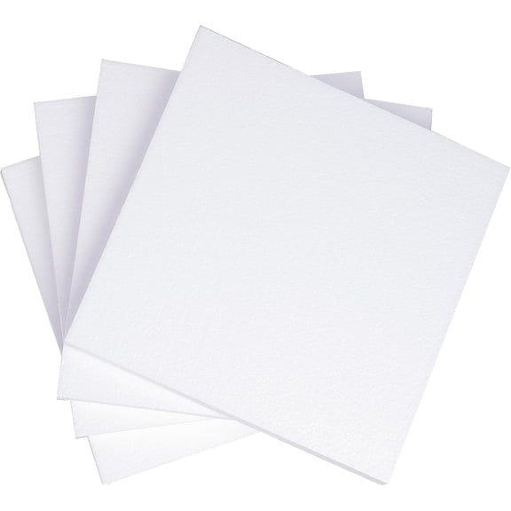 Silverlake 10x10x1 Craft Foam Squares for Styrofoam Board Projects (4-Pack)