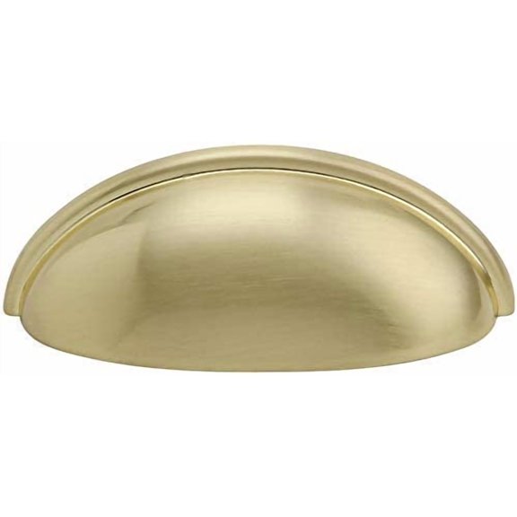 Silverline 3" Inch Hole Centers Cabinet Bin Cup Drawer Cup Pulls Kitchen Hardware Handles, Satin Brass (10)