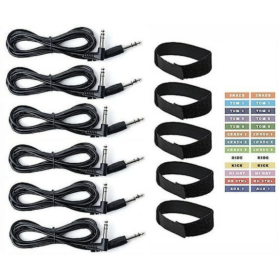 Silverline 6 Cable Connection Kit for Roland SPD-SX Pro Sampling Pad Drum Triggers$$Music