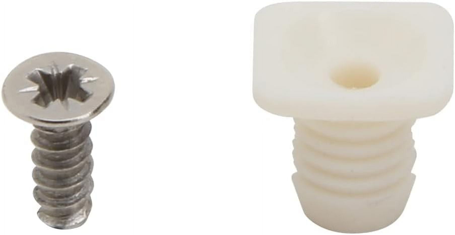 Silverline 8mm Plastic Hinge Dowel Inserts with Screws, 50 Pcs