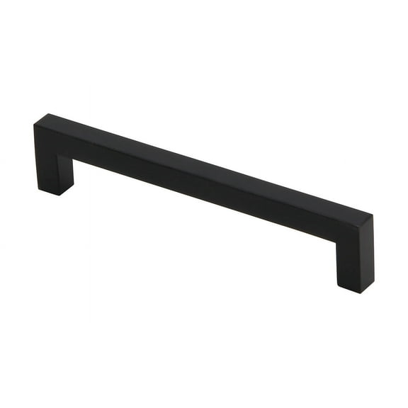 Silverline Black Square Cabinet Handles Pulls & Knob, Solid Aluminum (Hole to Hole :5-1/16"(128mm), 5PK)