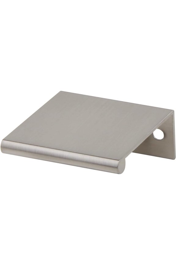 Silverline Cabinet Finger Edge Pulls Aluminum Lightweight Kitchen Door Drawer Handle, Brush Satin Nickel (1, Length 1.73" (44mm))