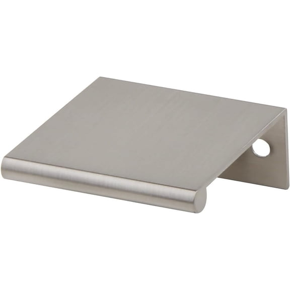 Silverline Cabinet Finger Edge Pulls Aluminum Lightweight Kitchen Door Drawer Handle, Brush Satin Nickel (1, Length 1.73" (44mm))