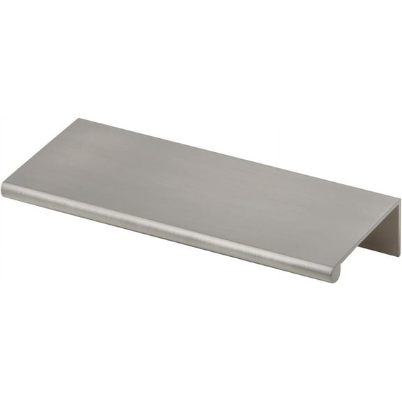 Silverline Cabinet Finger Edge Pulls Aluminum Lightweight Kitchen Door Drawer Handle, Brush Satin Nickel (1, Length 4.06" (106mm))