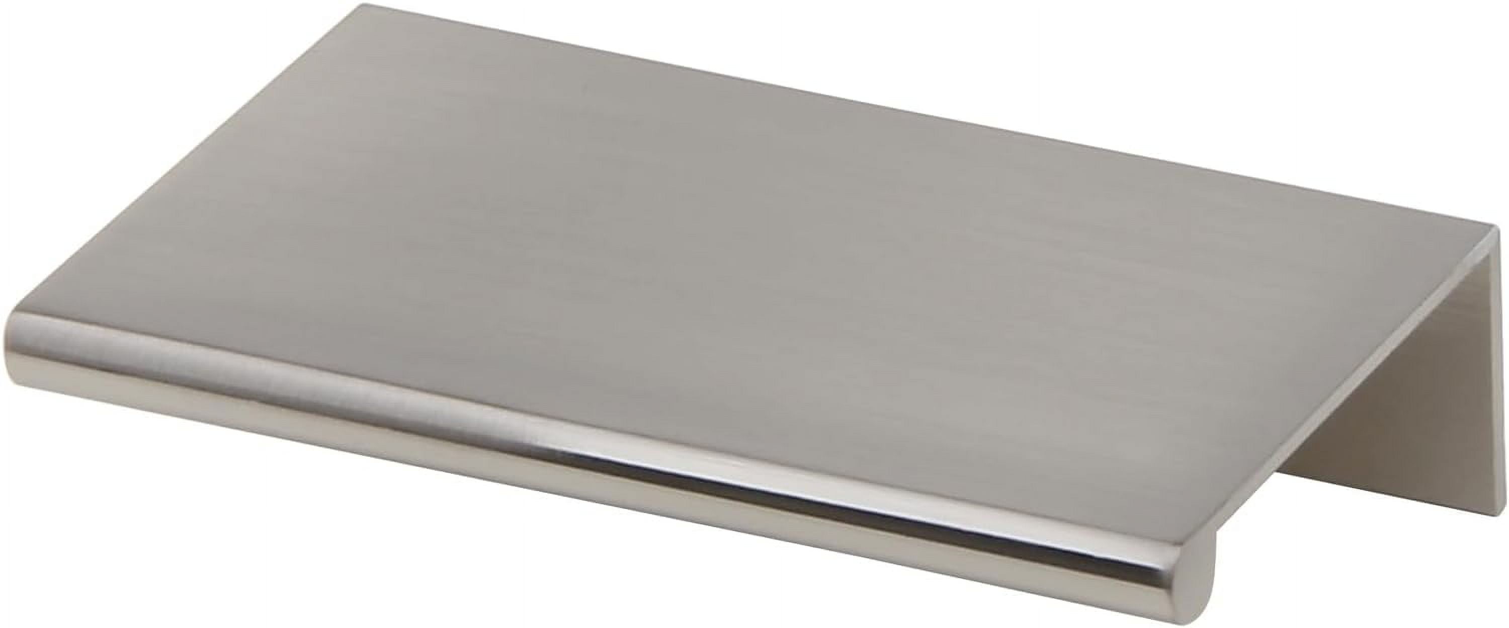Silverline Cabinet Finger Edge Pulls Aluminum Lightweight Kitchen Door Drawer Handle, Brush Satin Nickel (10, Length 2.95" (75mm))