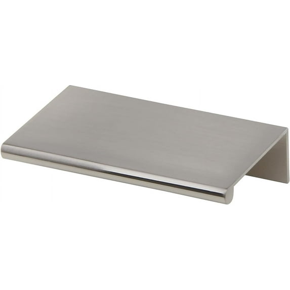 Silverline Cabinet Finger Edge Pulls Aluminum Lightweight Kitchen Door Drawer Handle, Brush Satin Nickel (4, Length 2.95" (75mm))