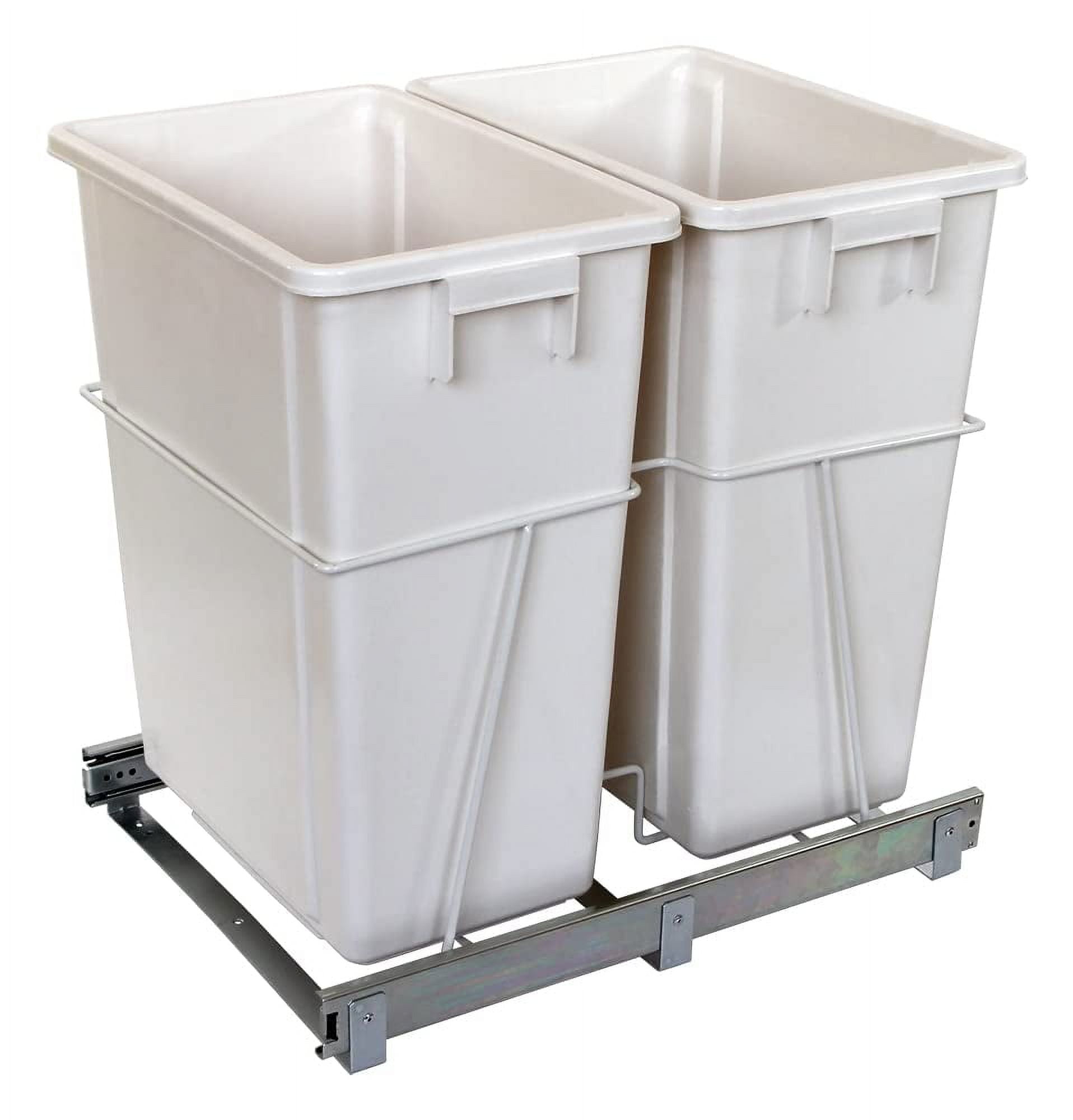 Silverline Double 35 Qt. Kitchen PullOut White Waste Container