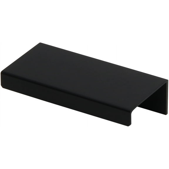 Silverline Finger Edge Furniture Drawer Handles Hidden Cabinet Drawer Kitchen Pulls, 75X20X36mm, Matte Black (25)
