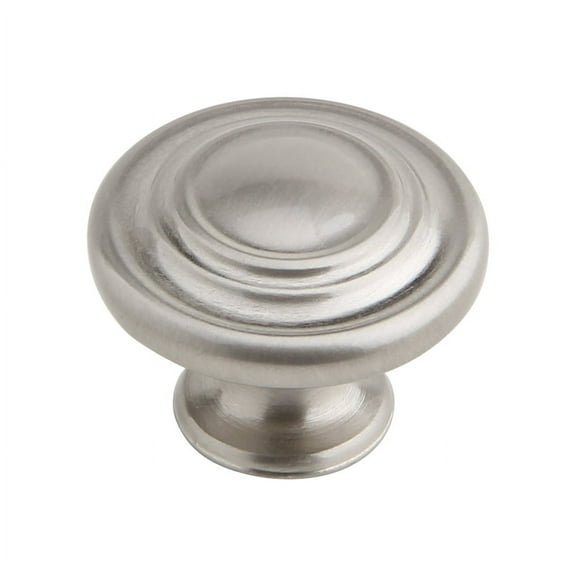 Silverline K2003-BSN Cabinet Hardware Knob 10 Pack 1-3/8 inch x 22H (mm) Brushed Satin Nickel