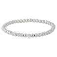 thumbnail image 1 of Silverly 4 mm Sterling Silver Bead Bracelet - 925 Solid Silver Bracelet for Women - Beaded Elastic String Stacker Bracelets for Teen Girls - Round Ball Adjustable Stretch Bracelet - Friend Gifts, 1 of 1
