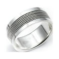 thumbnail image 1 of Silverly 9 mm Bali Rope Thumb Rings for Women and Men - 925 Sterling Silver Rings - Chunky Rings - Wide Band Rings for Men - Scroll Work Design - Couples Promise Ring, 1 of 1