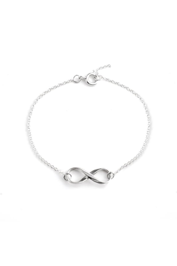 925 Sterling Silver Bracelet for Women 16 + 2 cm - Classic Infinity Symbol Link Chain Bracelet - Friendship Gifts for Women - Friendship Bracelets for Teen Girls