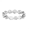 thumbnail image 1 of Silverly 925 Sterling Silver Mother of Pearl White Shell Linked Half Eternity Stackable Ring, 1 of 1