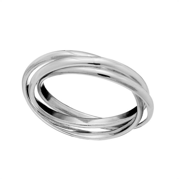 Silverly 925 Sterling Silver Rings for Women - Men's Rings - Russian Wedding Ring - Birthday Gifts for Girlfriend Auntie Mum - Triple Silver Wedding Band - Wedding Rings His and Hers - Promise Ring