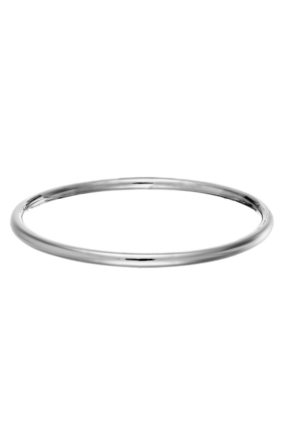 Classic 925 Solid Silver Bangle - 4 mm Round Tube Silver Bangles for Women - Minimalist Sterling Silver Bracelet - Elegant Thin Silver Bangle for Teenage Daughter - Wife Mum Auntie Gifts
