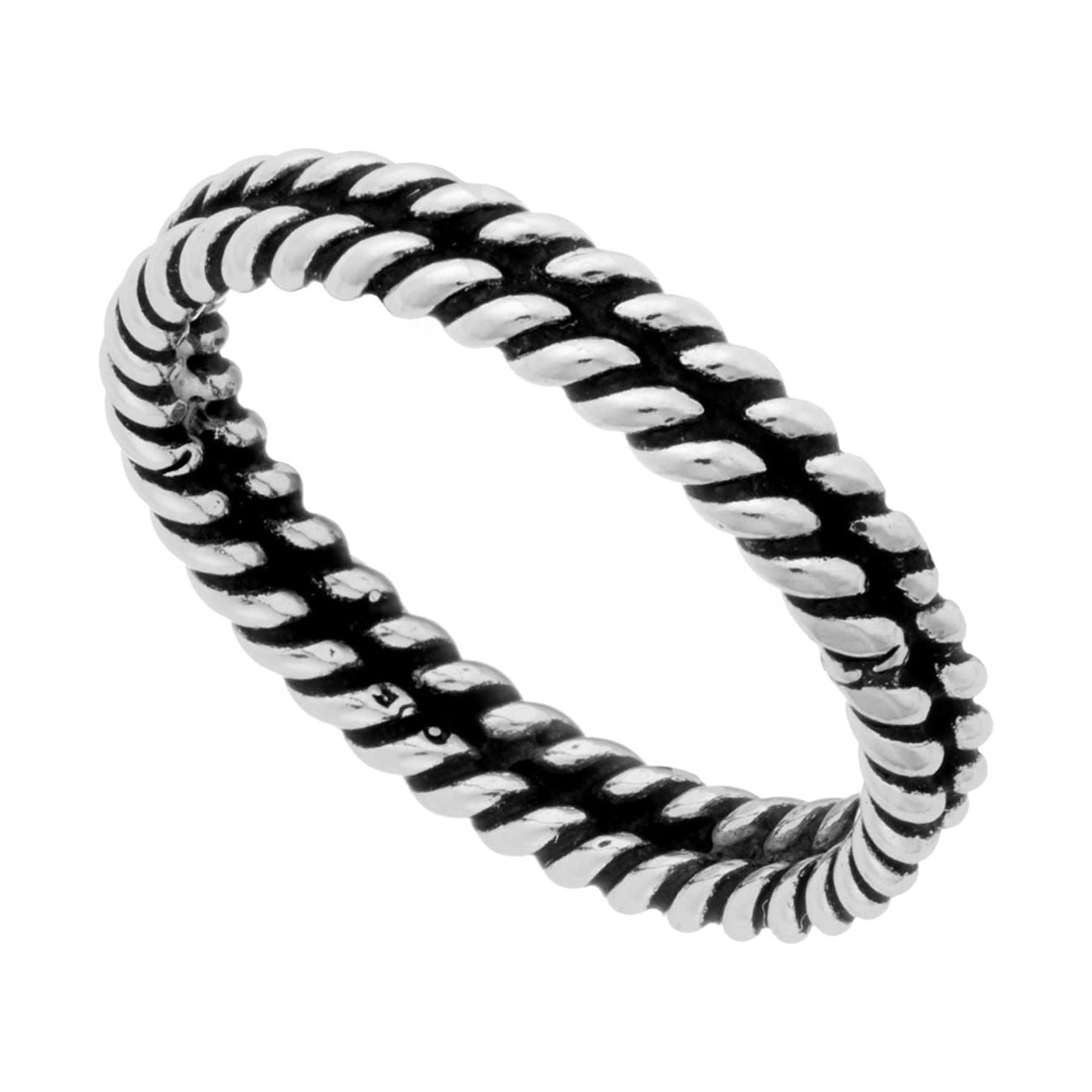 Silverly Men's Women's 925 Sterling Silver Oxidized Double Twisted Rope ...