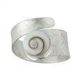 thumbnail image 1 of Silverly Shiva Eye Shell Adjustable Rings for Women - 925 Sterling Silver Rings - Satin Finish Solid Silver Ring with Gemstone - Spiral Swirl Wrap Birthstone Adjustable Ring, 1 of 1