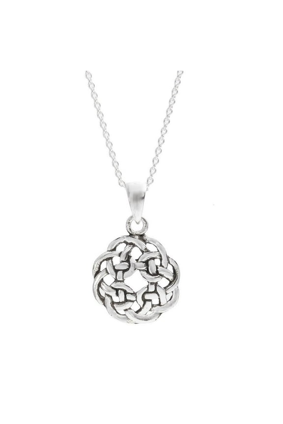 Women's 925 Sterling Silver Celtic Knot Pendant Chain Necklace, 46 cm