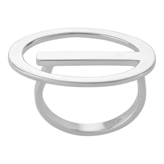 Silverly Women's 925 Sterling Silver Contemporary Abstract Oval Shaped Wide Ring