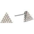thumbnail image 1 of Silverly Women's 925 Sterling Silver Cubic Zirconia Triangle Stud Earrings, 1 of 2