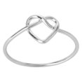 thumbnail image 1 of Silverly Women's 925 Sterling Silver Heart Love Knot Thin Band String Design Stackable Ring, 1 of 1