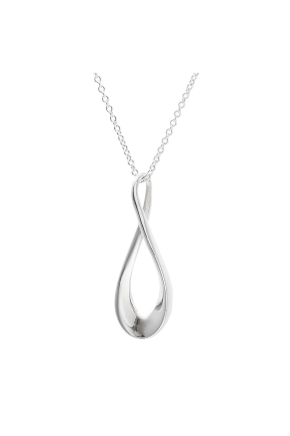 Women's 925 Sterling Silver Infinity Symbol "8" Twist Teardrop Pendant Chain Necklace,46cm