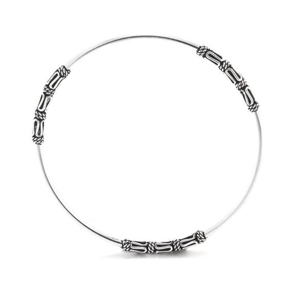 Silverly Women's 925 Sterling Silver Intricate Balinese Scrollwork Bangle Bracelet