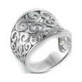 thumbnail image 1 of Silverly Women's 925 Sterling Silver Open Spirals Swirls Concave Ring, 1 of 1